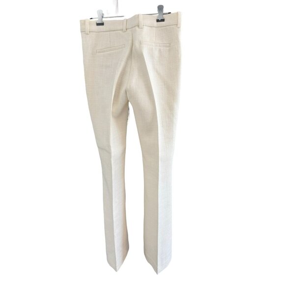 NWT The Kooples Womens High-Waist Flared‎ Suit Trousers Wool Ecru - Picture 4 of 16